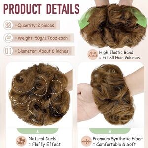 Premium Synthetic Hair Bun - Brown